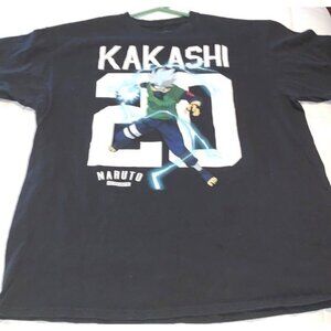 Naruto Shippuden Kakashi 20 Graphic T-Shirt Size L Black